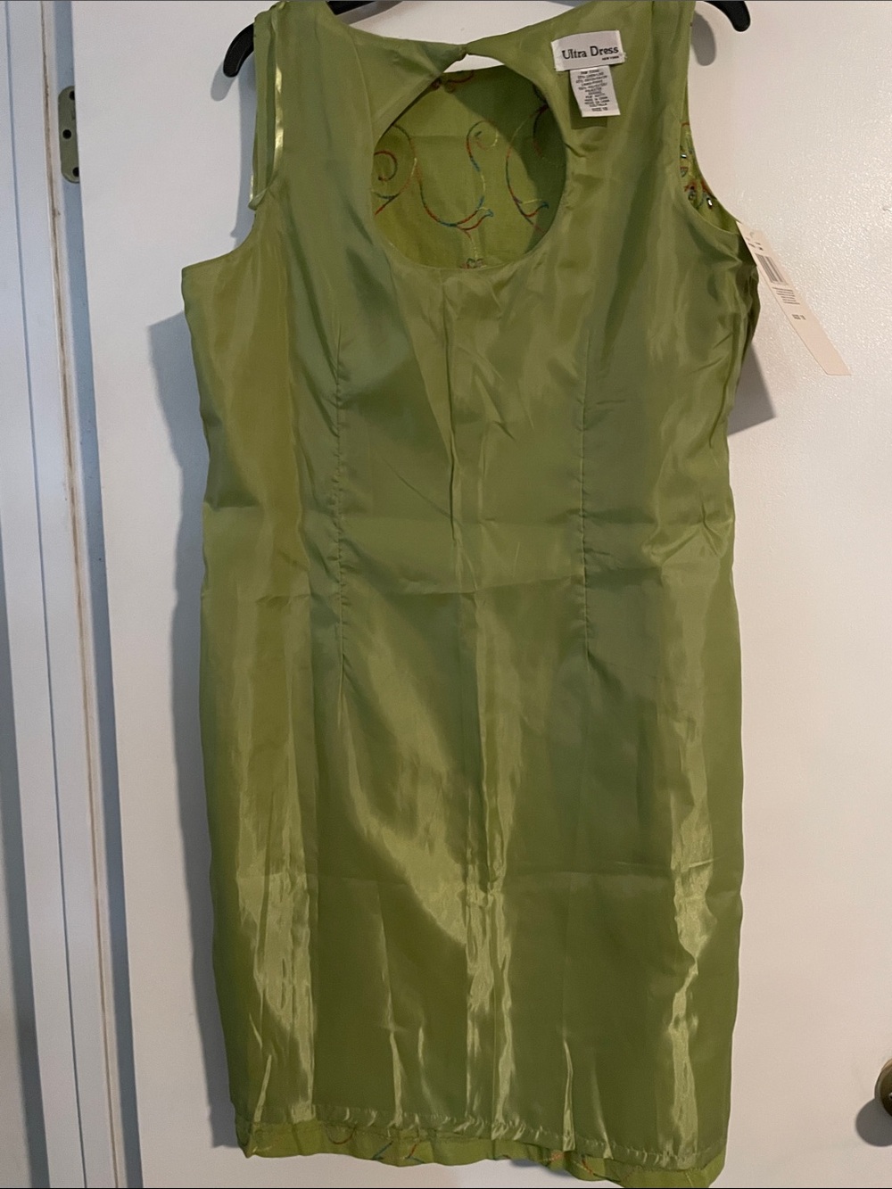 Ultra Dress Collection Lime Green Floral Embroidered Knee length Dress - Picture 8 of 9